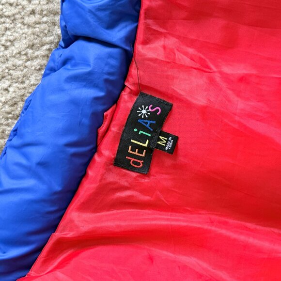 dELiA*s Bright Rainbow Puffer Coat with Roll Up Hood - Picture 13 of 13